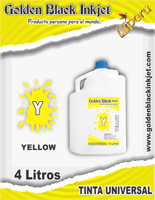 Galonera de 4 Litros de Tinta YELLOW para Recarga de Cartuchos HP, Canon, Lexmark
